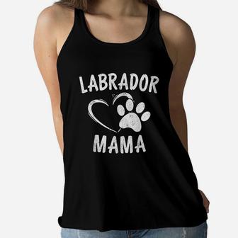 Labrador Mama Gift Black Golden Lab Mom Ladies Flowy Tank - Seseable