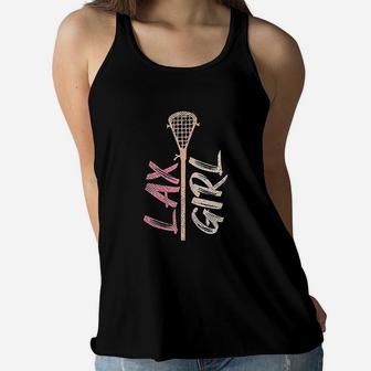 Lax Girl Player Mom Goalie Wife Women Gift Ladies Flowy Tank - Seseable