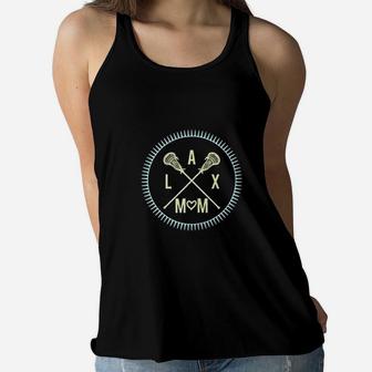 Lax Mom Lacrosse Mothers Day Lax Mum Graphic Ladies Flowy Tank - Seseable
