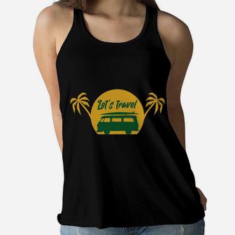 Lets Travel Summer Vacation Explore Others Places Women Flowy Tank - Seseable