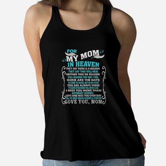 Loving Memory Of My Mom, For Daughter Son Ladies Flowy Tank - Seseable