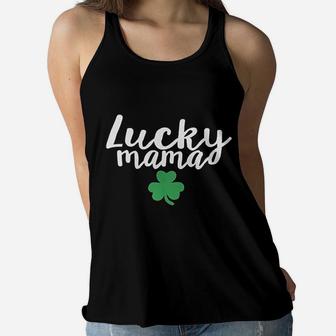 Lucky Mama St Patrick Day Ladies Flowy Tank - Seseable