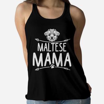Maltese Mama Funny Dogs 2022 Mother Day Great Gift Ladies Flowy Tank - Seseable