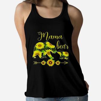 Mama Bear Sunflower Ladies Flowy Tank - Seseable