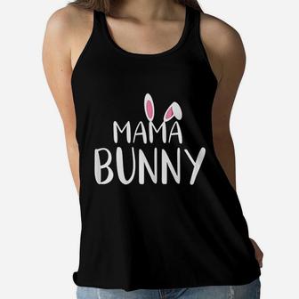 Mama Bunny Easter Mom Matching Couple Ladies Flowy Tank - Seseable
