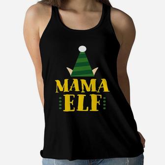 Mama Elf birthday Ladies Flowy Tank - Seseable