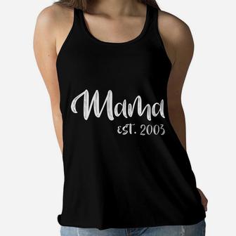 Mama Est 2003 Mothers Day Gift For Women Mom Ladies Flowy Tank - Seseable
