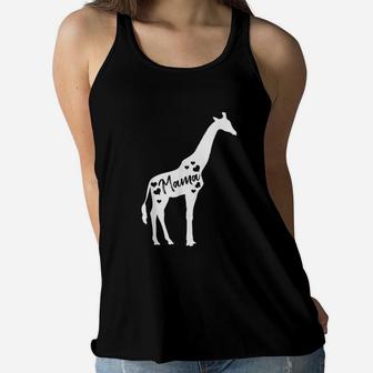Mama Giraffe Mothers Day Safari Zoo Ladies Flowy Tank - Seseable