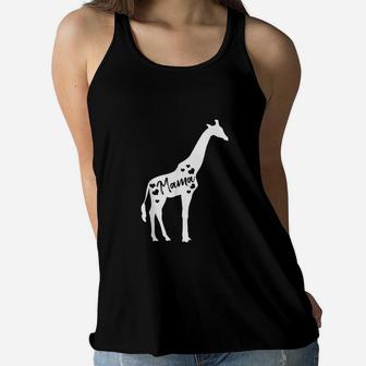 Mama Giraffe Mothers Day Safari Zoo Mom Love Animal Lover Ladies Flowy Tank - Seseable