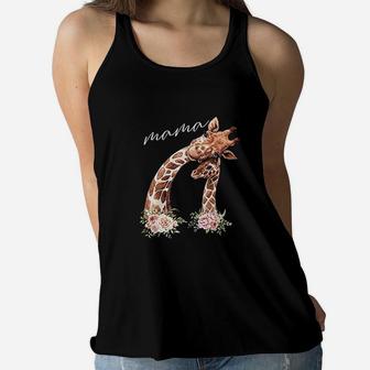 Mama Giraffe New Mom Mommy Gift For Mothers Day Ladies Flowy Tank - Seseable