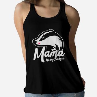 Mama Honey Badger Animal Announcement Mom Gift Ladies Flowy Tank | Seseable UK