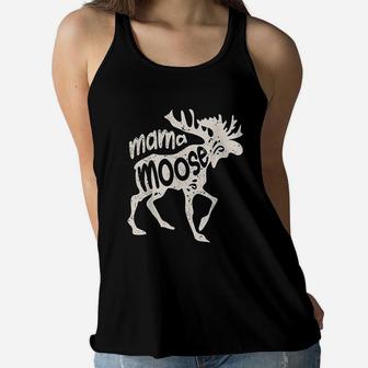 Mama Moose Women Mothers Day Family Matching Ladies Flowy Tank - Seseable