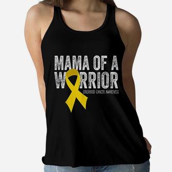 Mama Of A Warrior Childhood Ladies Flowy Tank - Seseable