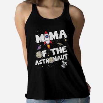 Mama Of The Astronaut Space birthday Ladies Flowy Tank - Seseable