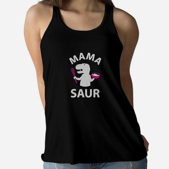 Mama Saur Mom Funny Ladies Flowy Tank - Seseable
