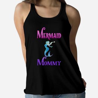 Mermaid Mommy Mermaid Ladies Flowy Tank - Seseable