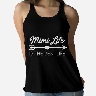 Mimi Life Is The Best Life Cute Mothers Day Gift Ladies Flowy Tank - Seseable