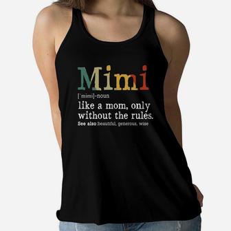 Mimi Like A Mom Only Without The Rules Black Ladies Flowy Tank - Seseable