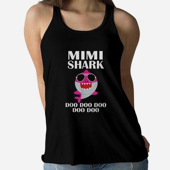 Mimi Shark Doo Doo Funny Mothers Day Mimi Ladies Flowy Tank - Seseable