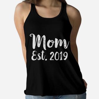Mom Est 2022 Gift Mothers Day New First Time Mommy Ladies Flowy Tank - Seseable