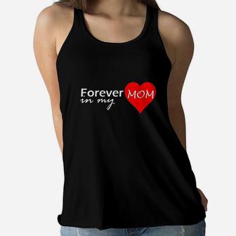 Mom Forever In My Heart Loving Memory Ladies Flowy Tank - Seseable