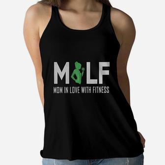 Mom In Love With Fitness Ladies Flowy Tank - Seseable