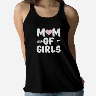 Mom Of Girls Mothers Day Perfect Gift For Moms Ladies Flowy Tank - Seseable