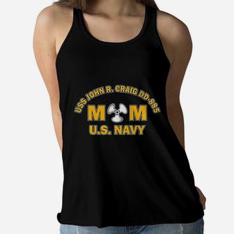 Mom Us Navy Ladies Flowy Tank - Seseable
