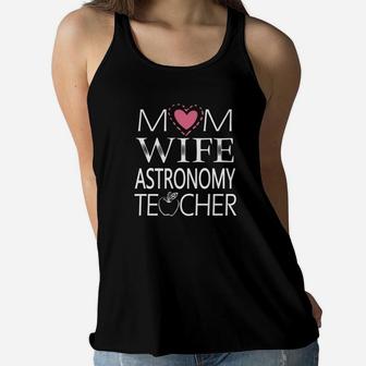 Mom Wife Astronomy Teacher Simple Art Ladies Flowy Tank - Seseable
