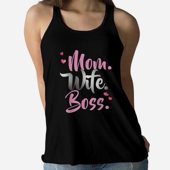 Mom Wife Boss Mothers Day Ladies Flowy Tank - Seseable
