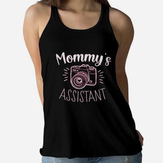 Mommy Assistant Photographer Cute Baby Ladies Flowy Tank - Seseable