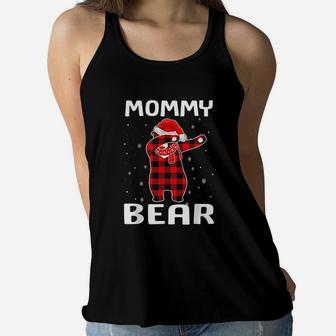 Mommy Bear Dabbing Christmas Ladies Flowy Tank - Seseable