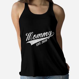 Mommy Est 2020 New Mom First Time Mother Cool Gift Ladies Flowy Tank - Seseable
