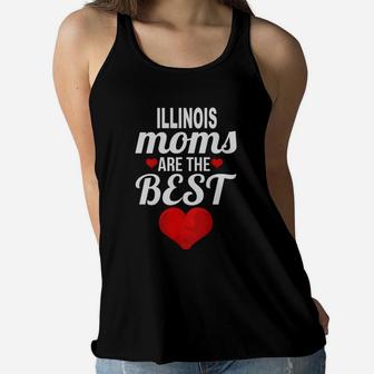 Moms From Illinois Are The Best US States Mothers Day Gift Women Flowy Tank - Seseable