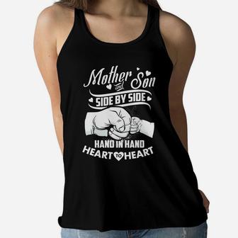 Mother And Son Funny Mothers Day Gifts Mom Of Son Ladies Flowy Tank - Seseable