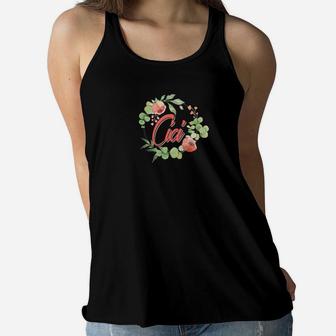 Mothers Day Gift Cici Grandma Floral Ladies Flowy Tank - Seseable