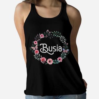 Mothers Day Gift For Polish Grandma Floral Busia Ladies Flowy Tank - Seseable