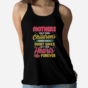 Mothers Hold Childrens Hearts Forever Happy 1st Ladies Flowy Tank - Seseable