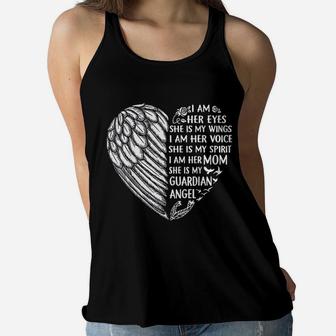 My Daughter Is My Guardian I Am Her Mom Ladies Flowy Tank - Seseable