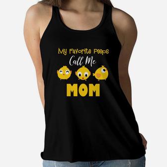 My Favorite Peeps Call Me Mom Easter Day Bunny Gift Ladies Flowy Tank - Seseable