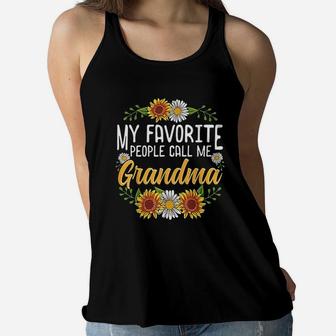 My Favorite People Call Me Grandma Mothers Day Gifts Ladies Flowy Tank - Seseable