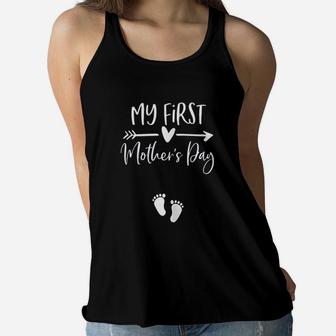 My First Mothers Day Ladies Flowy Tank - Seseable