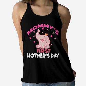 My First Mothers Day Mama Mom 1st New Moms Gift Ladies Flowy Tank - Seseable