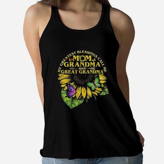 My Greatest Blessings Call Me Mom Ladies Flowy Tank - Seseable
