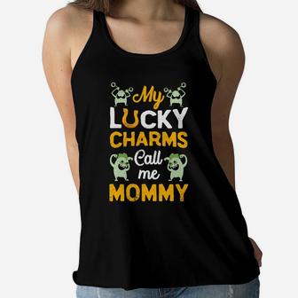 My Lucky Charms Call Me Mommy St Patricks Day Ladies Flowy Tank - Seseable