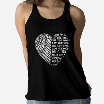 My Mom Is My Guardian I Am Her Daughter Ladies Flowy Tank - Seseable