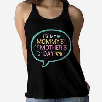 My Mommys First Mothers Day Gift For New Moms Ladies Flowy Tank - Seseable