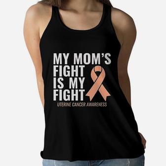 My Moms Fight Is My Fight Uterine Ladies Flowy Tank - Seseable