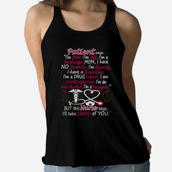 Noel Patient Says nage Mom Nurse Take Care Of You Ladies Flowy Tank - Seseable