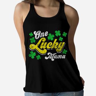 One Lucky Mama Mom St Patricks Day Ladies Flowy Tank - Seseable